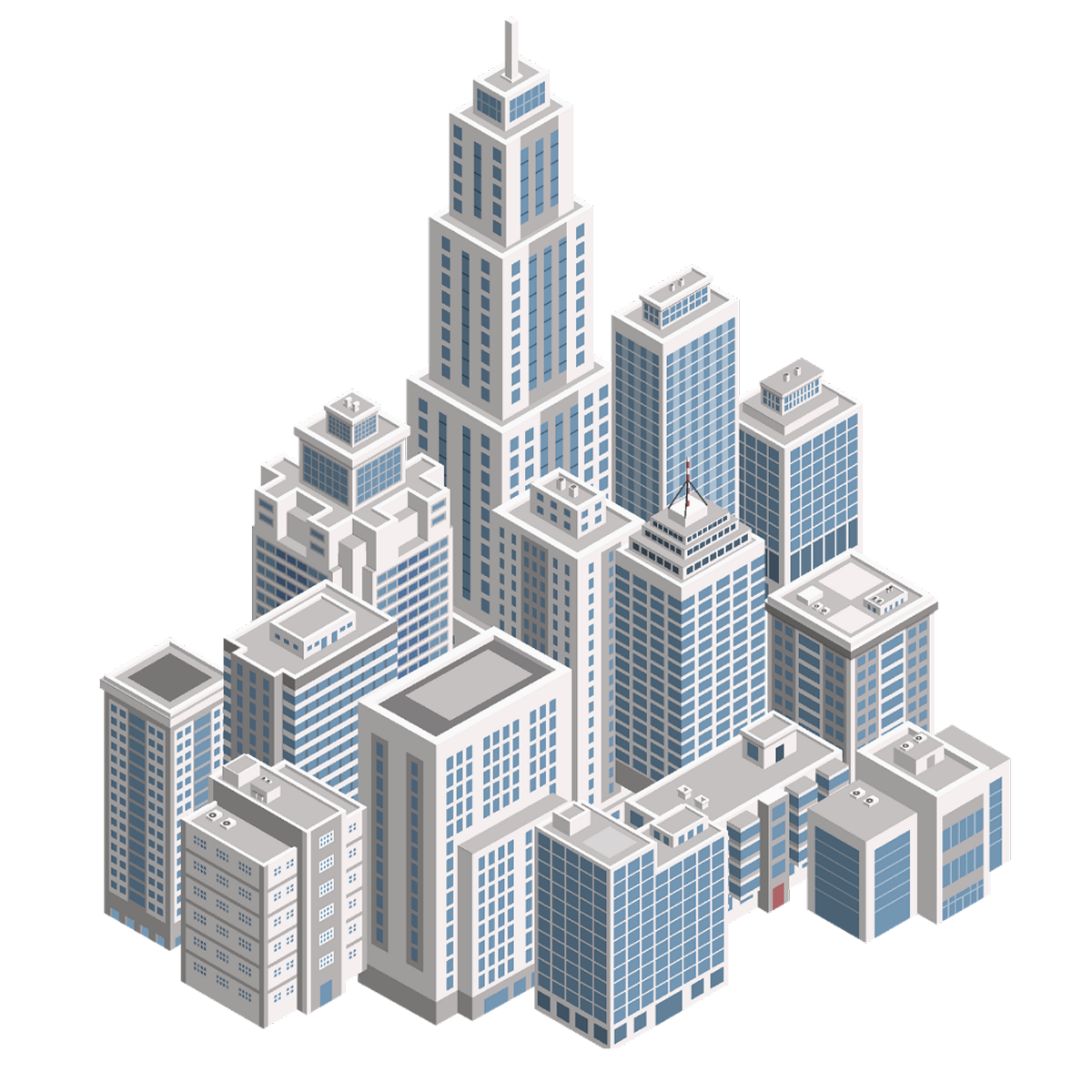 無人機 3D 建模應用示意圖，建立城市建築數位孿生模型，用於空間設計與智慧城市應用