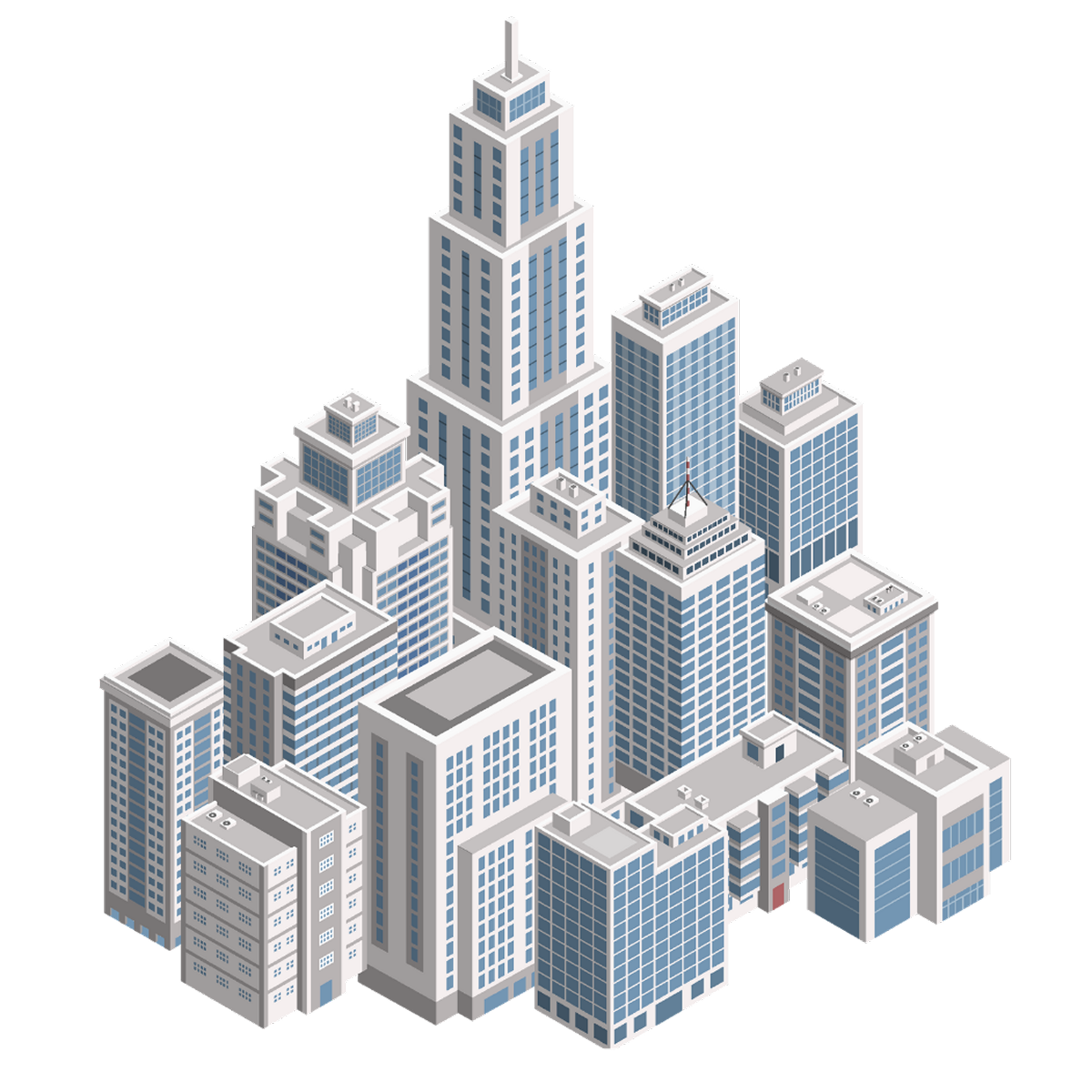 無人機 3D 建模應用示意圖，建立城市建築數位孿生模型，用於空間設計與智慧城市應用