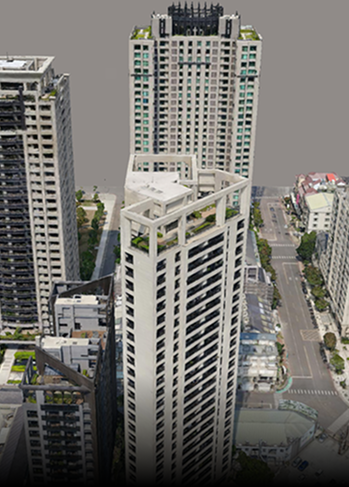 數位建築建模成果圖，應用於都市建設與設施管理